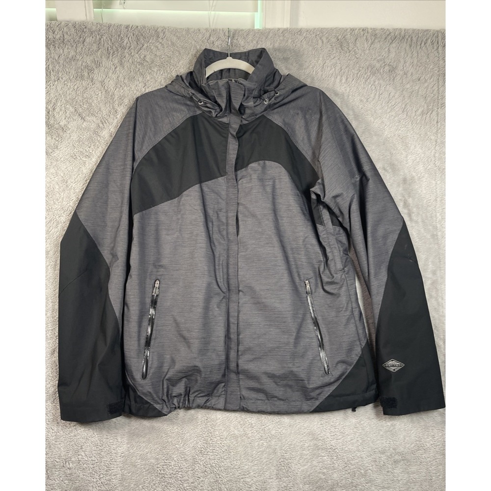 Columbia Interchange Arcadia Gray Omni-Tech Parka Women L Jacket Coat Waterproof